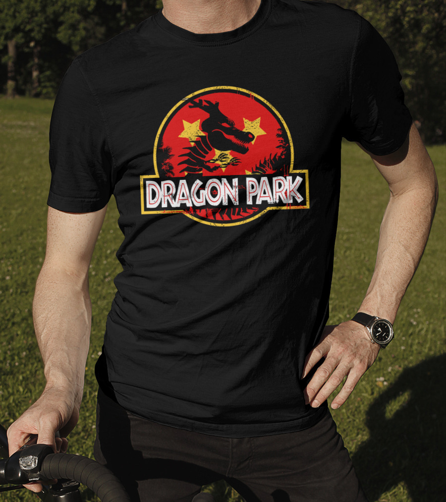 Dragon Park Jurassic Parody Retro T-Shirt