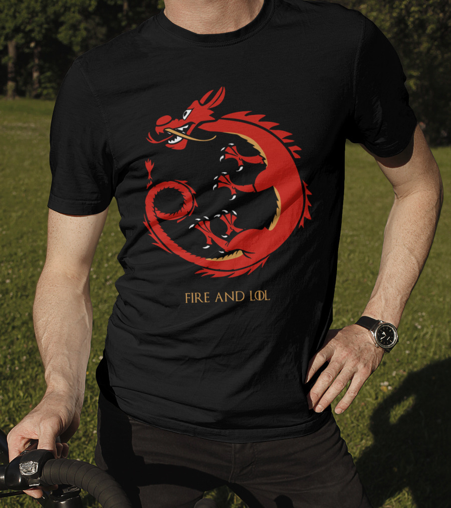 Fire And Lol Red Dragon Chinese T-Shirt