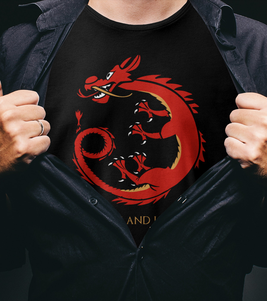 Fire And Lol Red Dragon Chinese T-Shirt