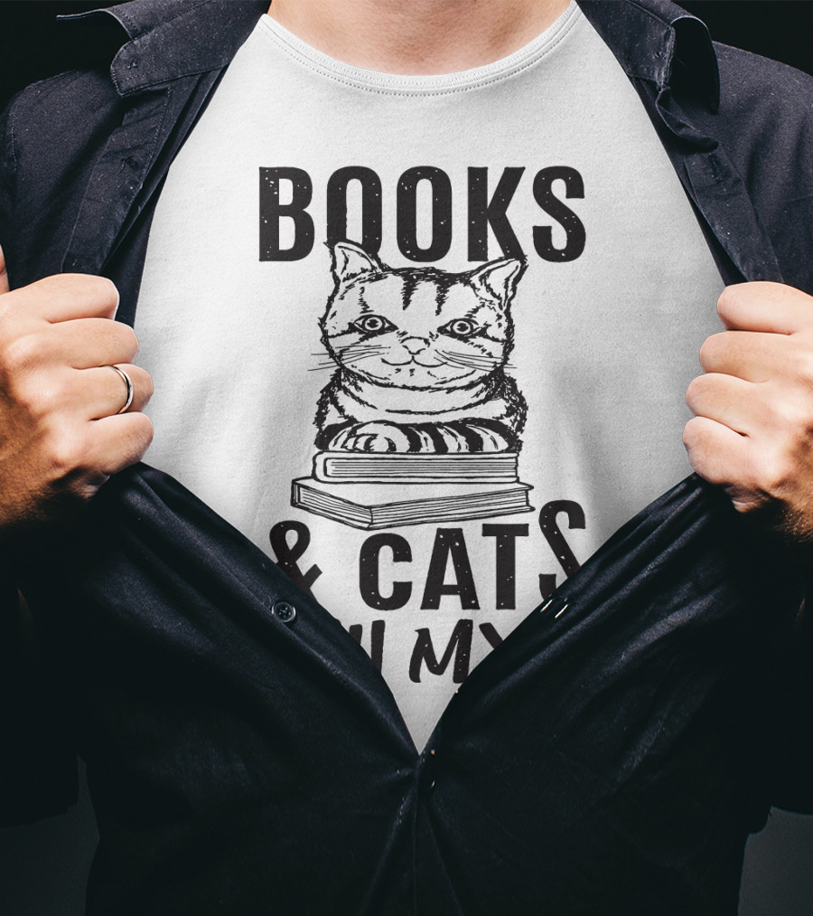 BOOKS And CATS OH MY T-Shirt