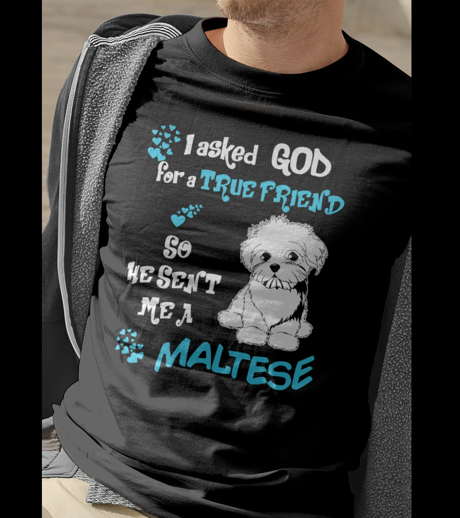 God Sent Me A True Friend Maltese Dog So He Sent Me A Maltese T-Shirt