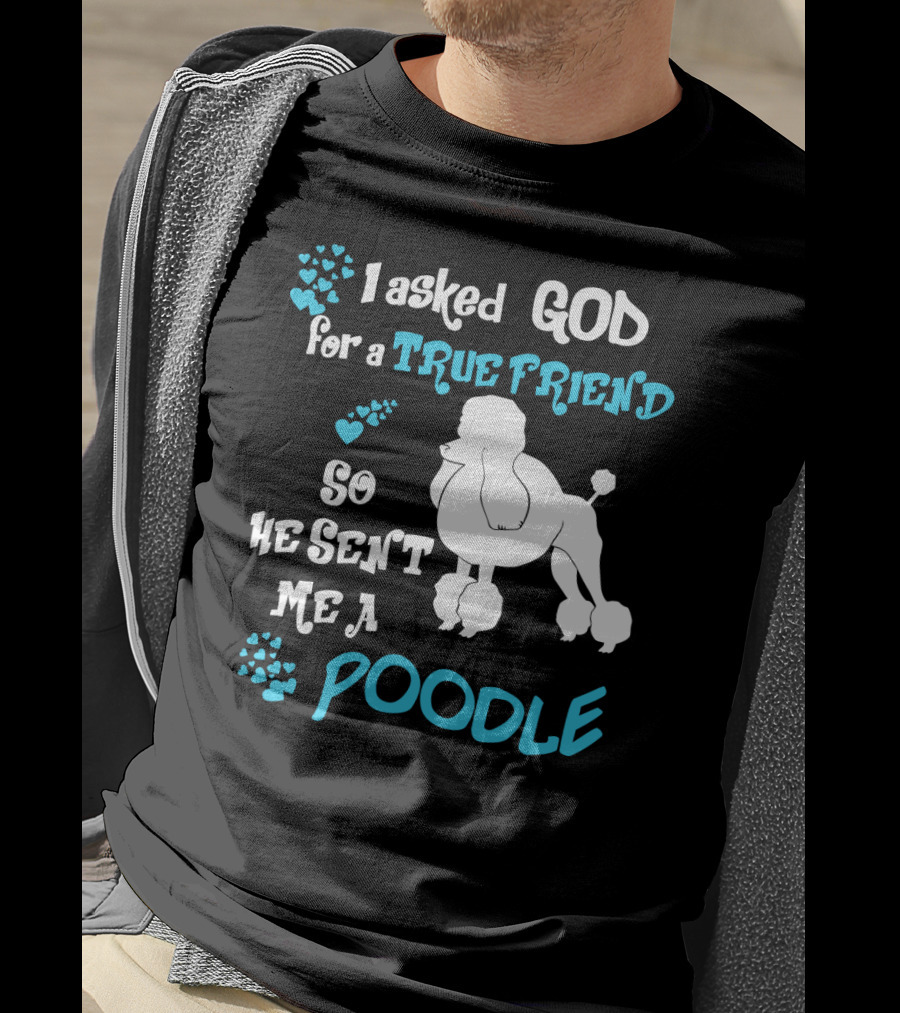 I Asked God For A True Friend So He Sent Me A Poodle T-Shirt
