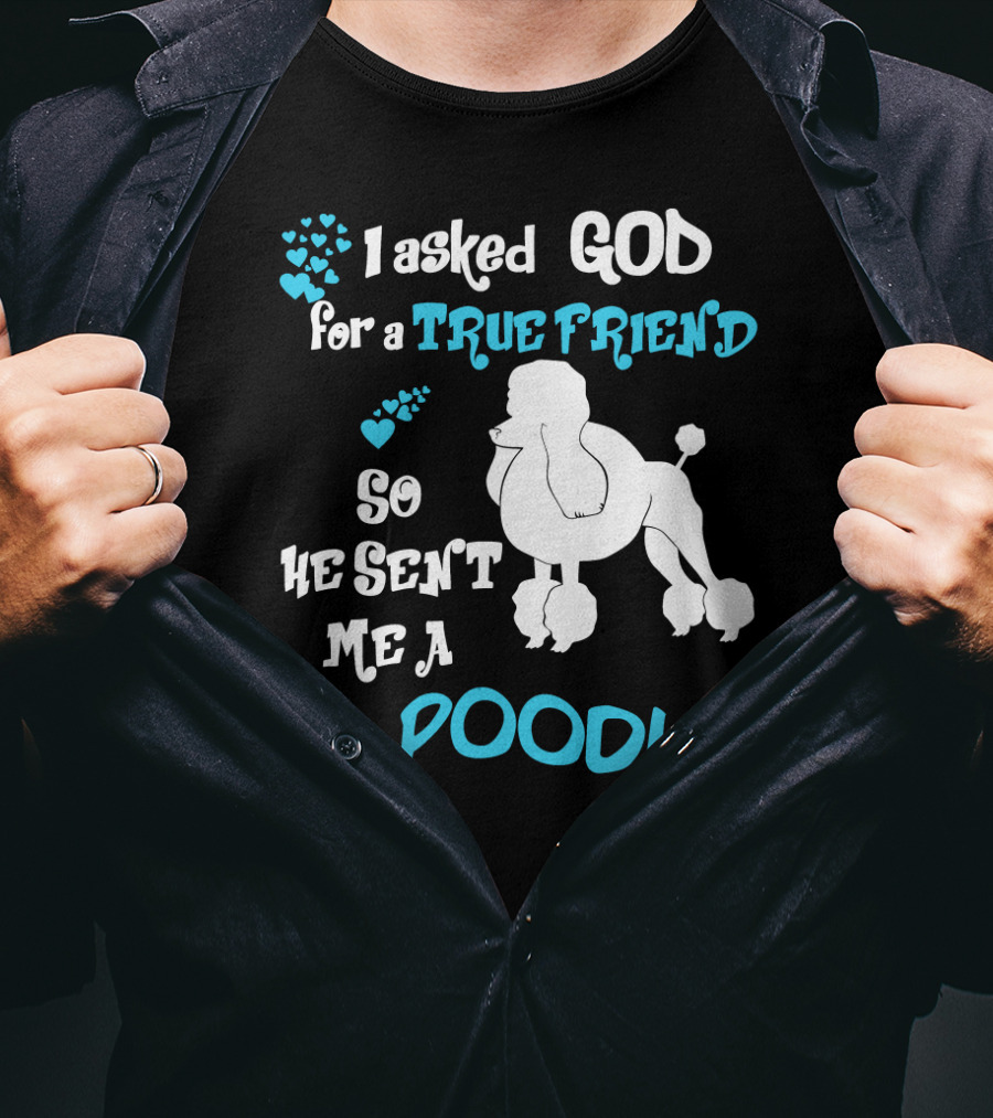 I Asked God For A True Friend So He Sent Me A Poodle T-Shirt