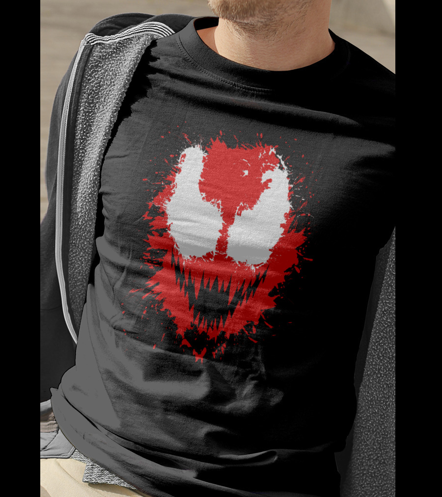 Carnage Marvel Villain Symbiote Red And Black Iconic Mask T-Shirt