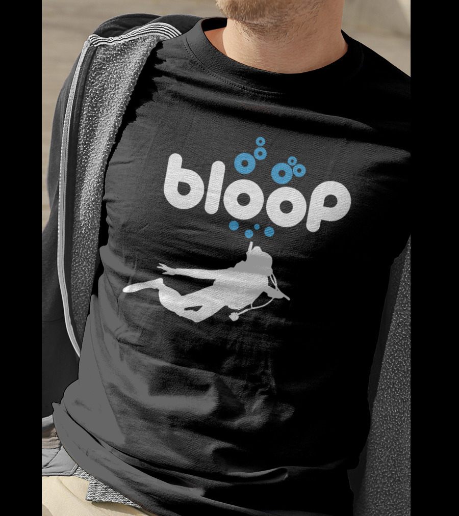 Bloop Diver With Blue Bubbles T-Shirt