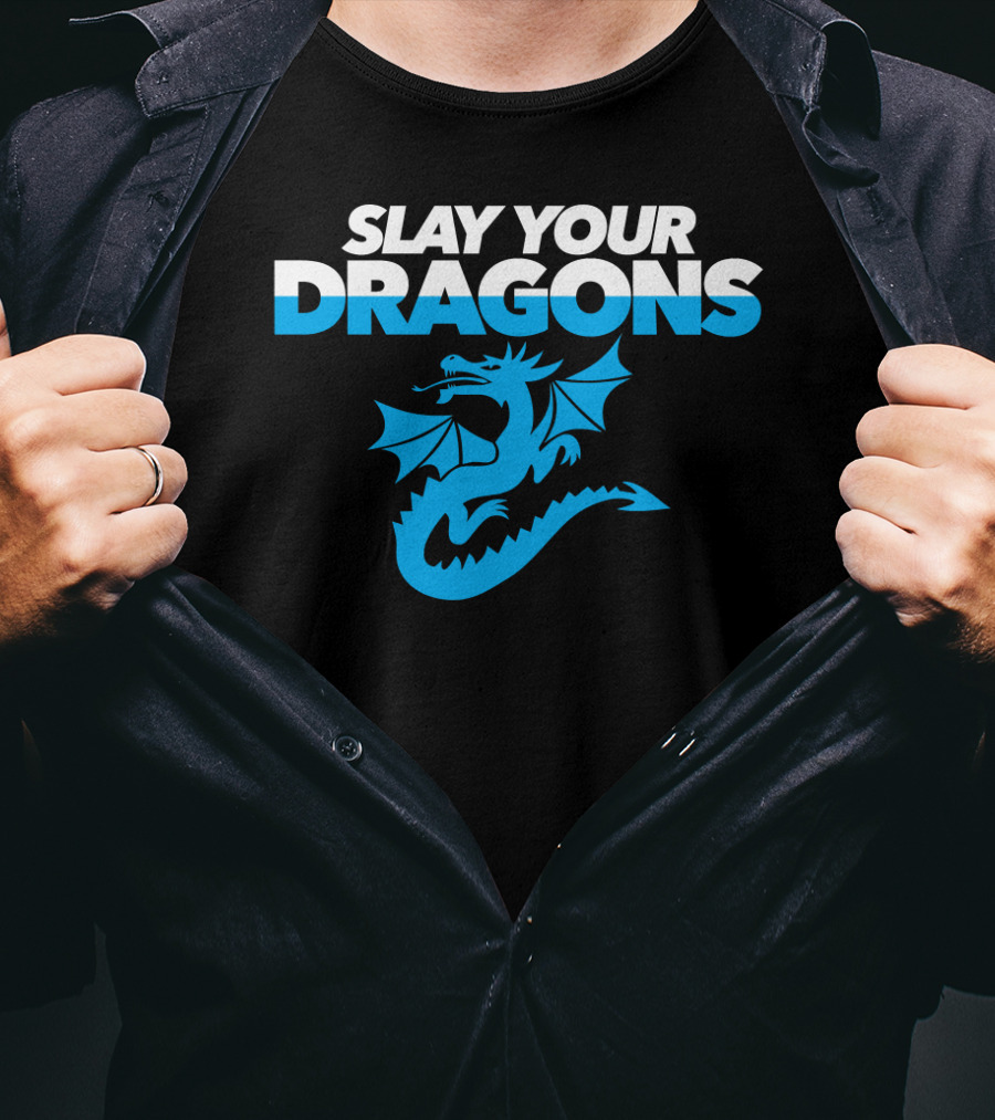 SLAY YOUR DRAGONS Blue Dragon T-Shirt