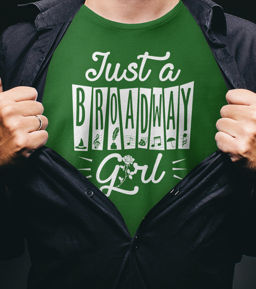 Just A Broadway Girl Wizard Music Rose Notes T-Shirt