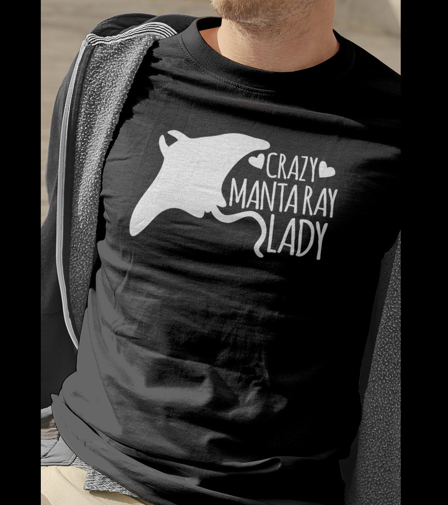 CRAZY MANTA RAY LADY Heart T-Shirt