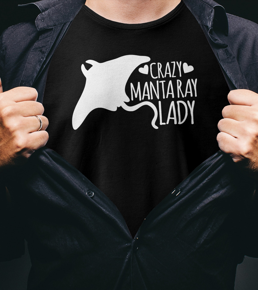 CRAZY MANTA RAY LADY Heart T-Shirt