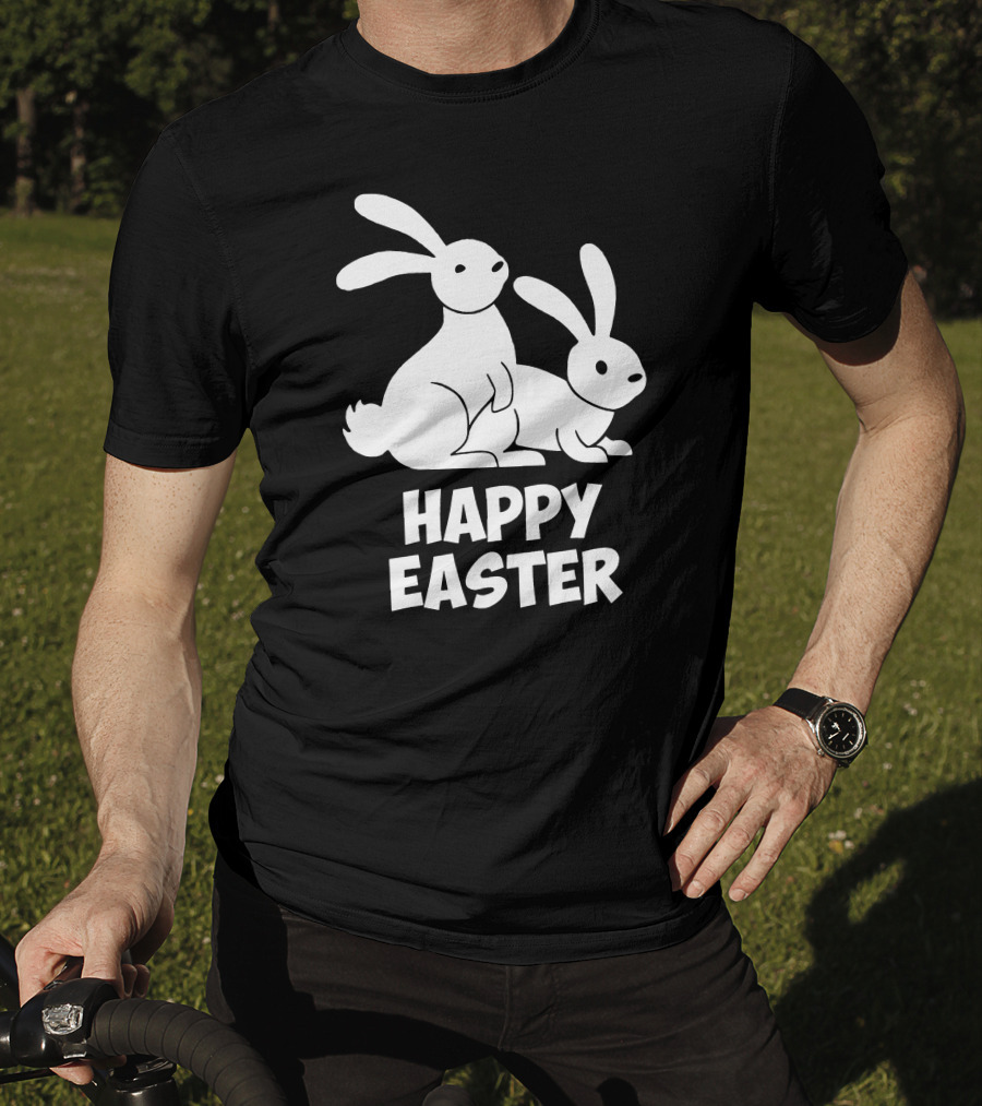 Happy Easter Bunnies Rabbit Pair T-Shirt