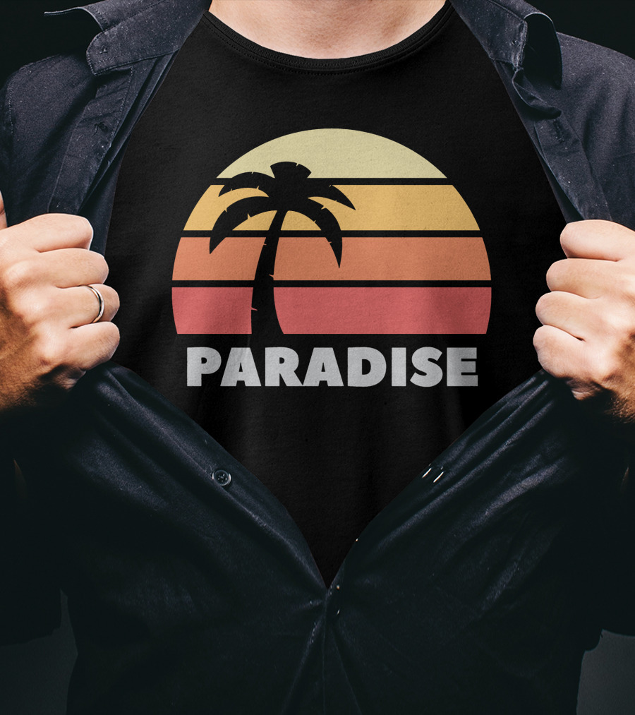 Paradise Sunset Island Palm Tree T-Shirt