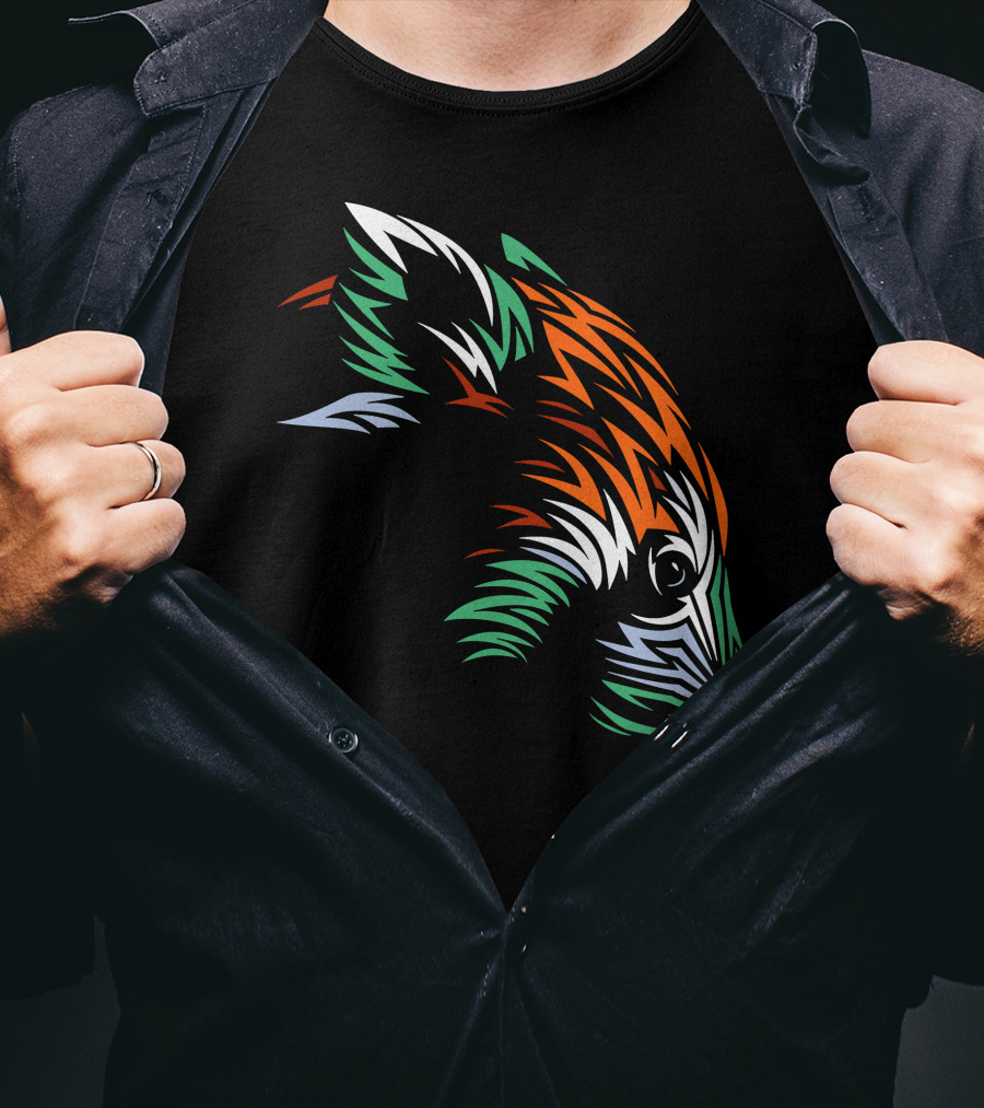 Tribal Red Panda Abstract Head T-Shirt