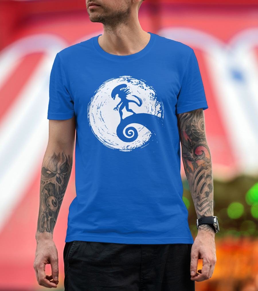 Nightmare On LV 426 Alien Meets Spiral Moon Scene T-Shirt