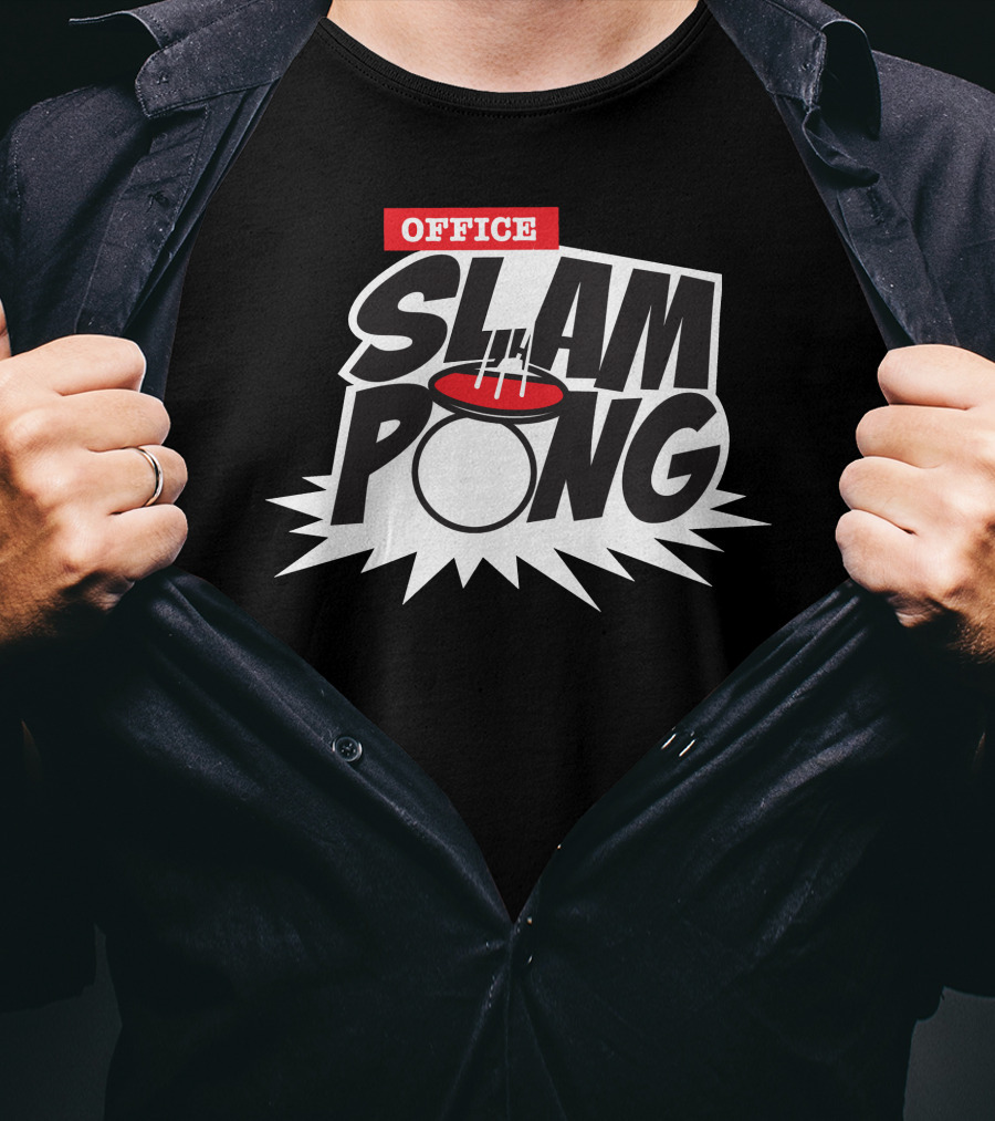 Office Slam Pong Beverage Challenge Burst T-Shirt