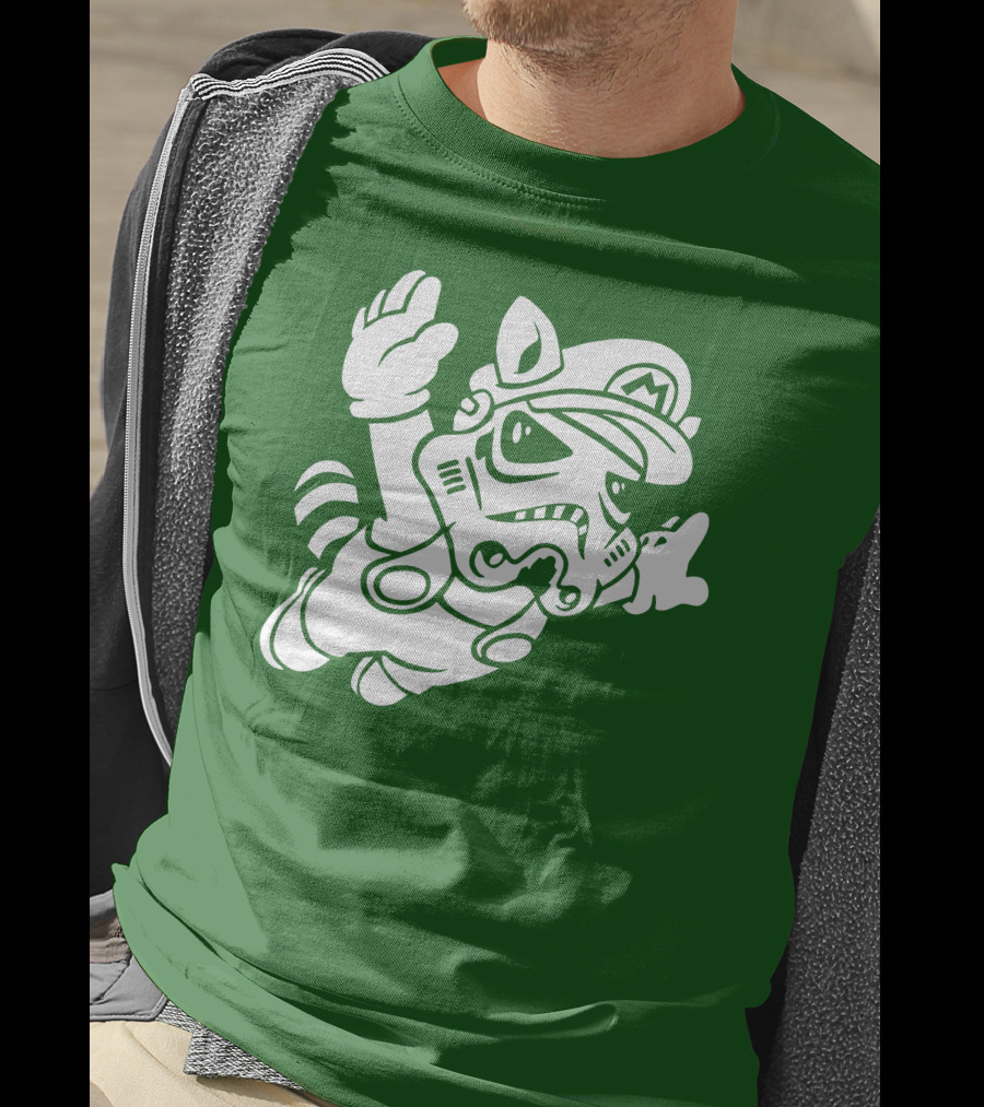 Tanooki Trooper Mashup M Helmet Raccoon Tail T-Shirt