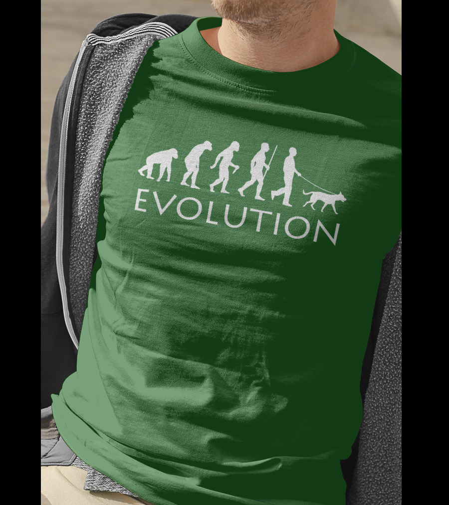 Evolution Human Dog Walker Progression Steps T-Shirt