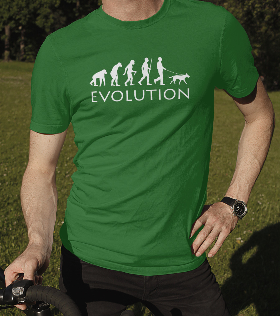 Evolution Human Dog Walker Progression Steps T-Shirt