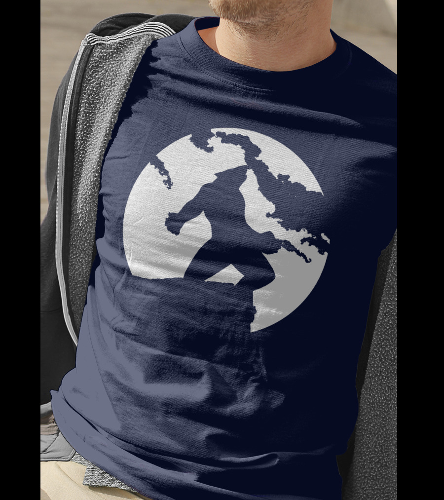 Wolf Standing Boldly Against The Moon Edge T-Shirt