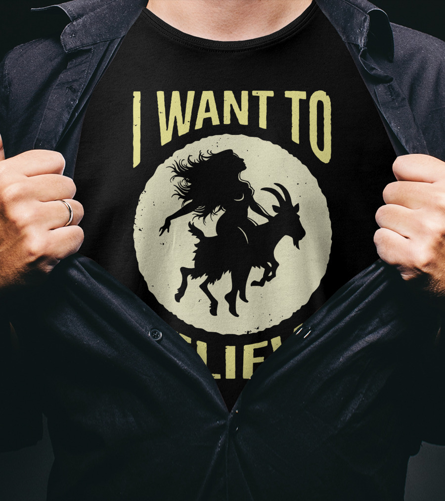 I Want To Believe Witch Goat T-Shirt