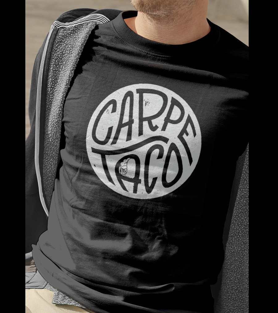 Carpe Taco Retro Circle Design With Taco T-Shirt