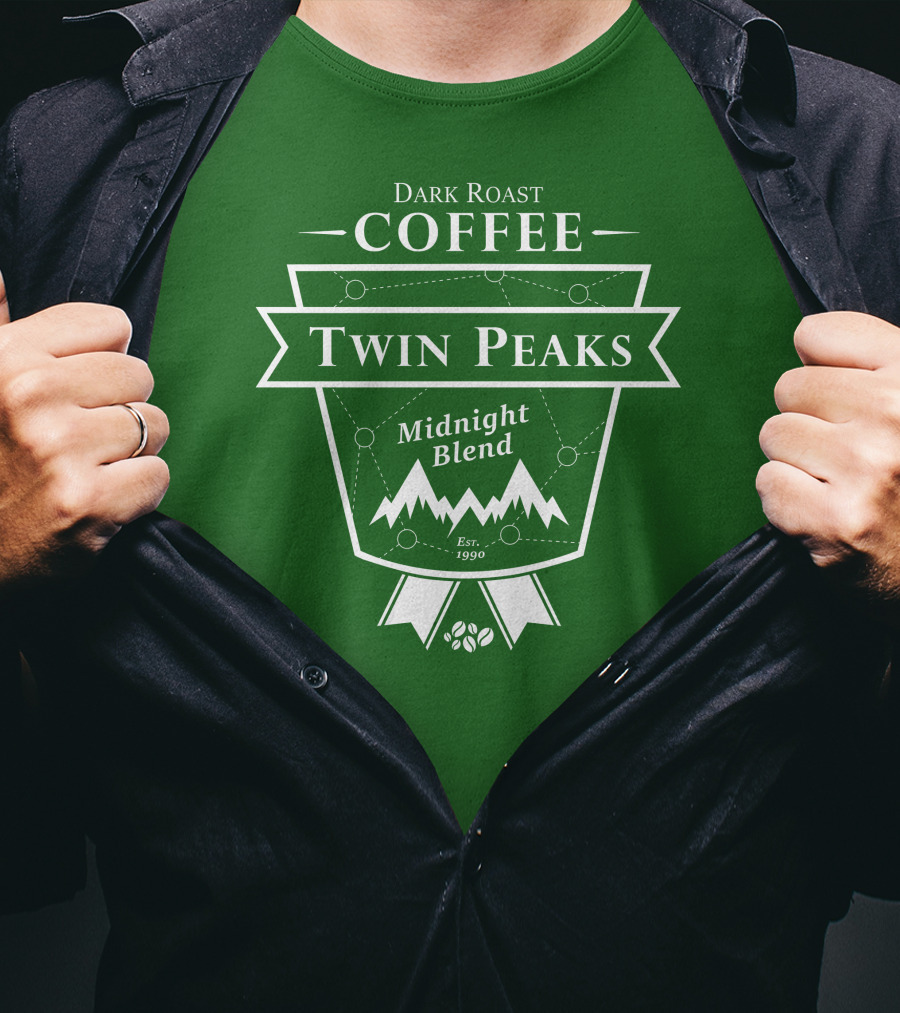 Twin Peaks Coffee Dark Roast Midnight Blend Est. 1990 T-Shirt