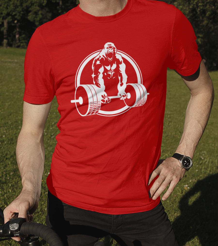 Gorilla Lifting Power Barbell Strength T-Shirt