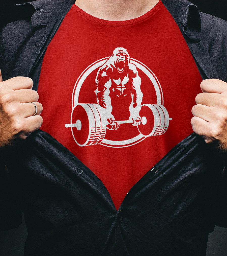 Gorilla Lifting Power Barbell Strength T-Shirt