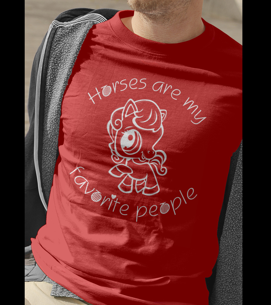 Horses Are My Favorite People Cute Cartoon T-Shirt