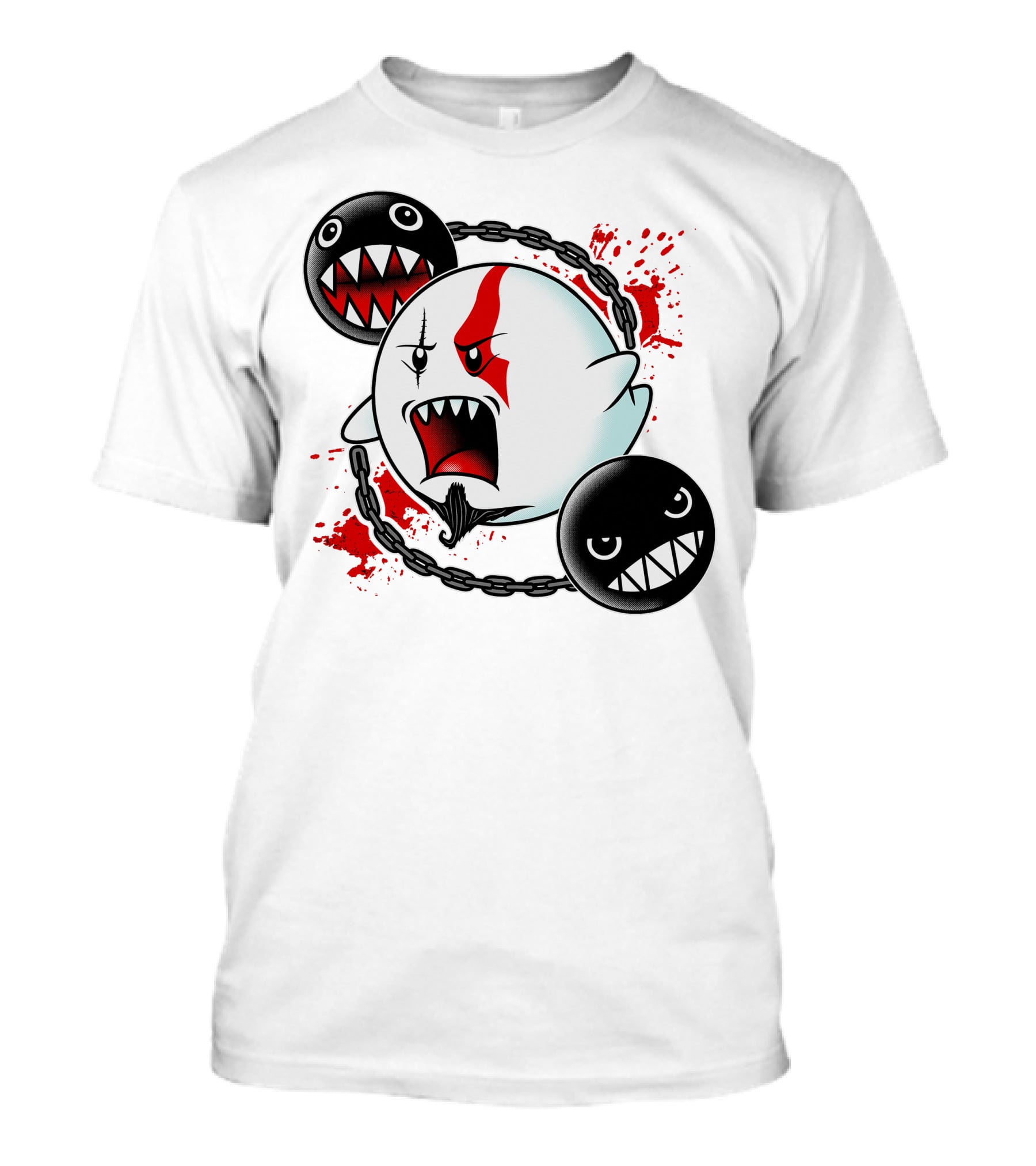 Ghost Of Sparta Boo Meets Chain Chomp Splatter T-Shirt