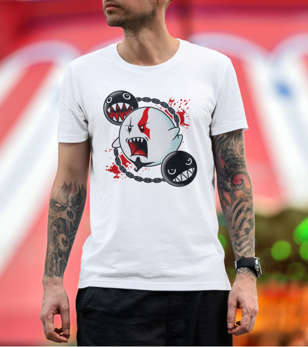 Premium T-Shirt: GHOST OF SPARTA BOO MEETS CHAIN CHOMP SPLATTER T-Shirt GHOST OF SPARTA BOO MEETS CHAIN CHOMP SPLATTER T-Shirt
