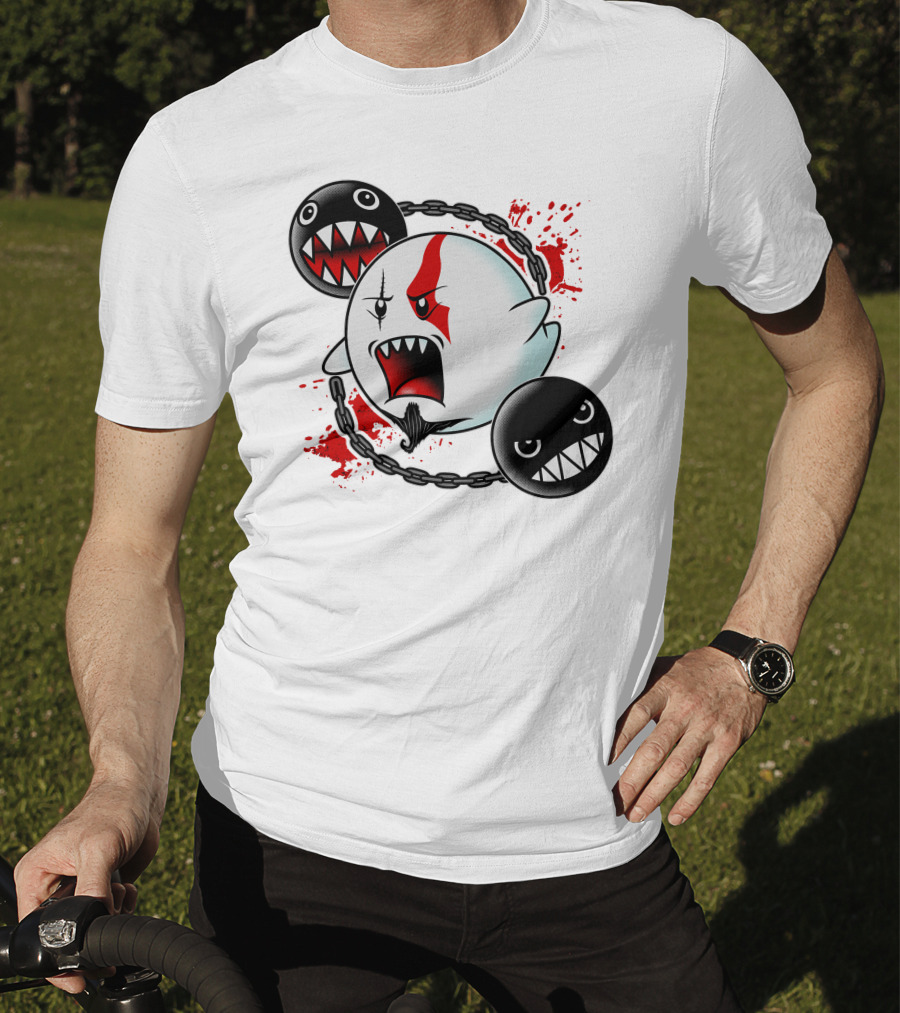 Ghost Of Sparta Boo Meets Chain Chomp Splatter T-Shirt