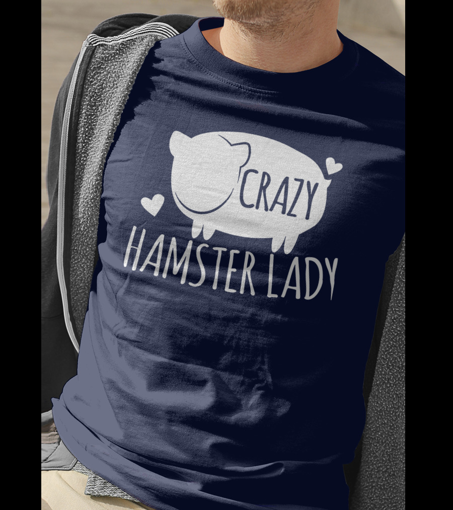 Crazy Hamster Lady With Hearts T-Shirt