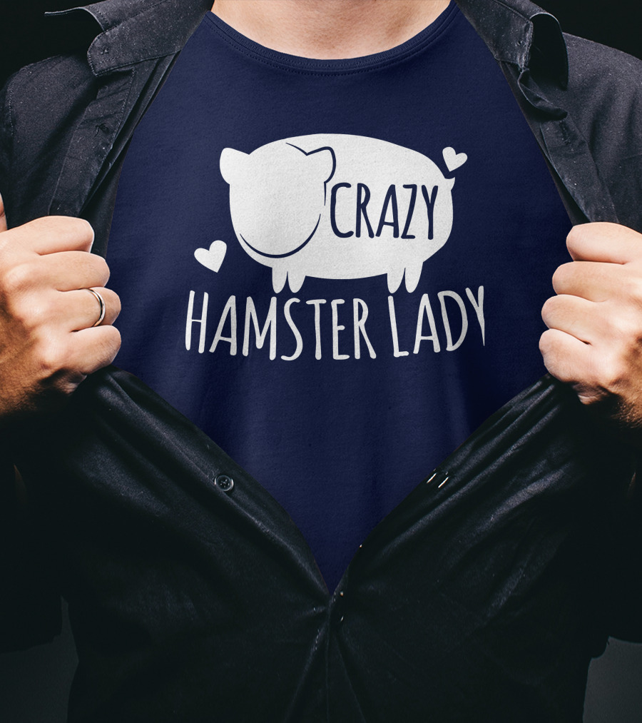 Crazy Hamster Lady With Hearts T-Shirt