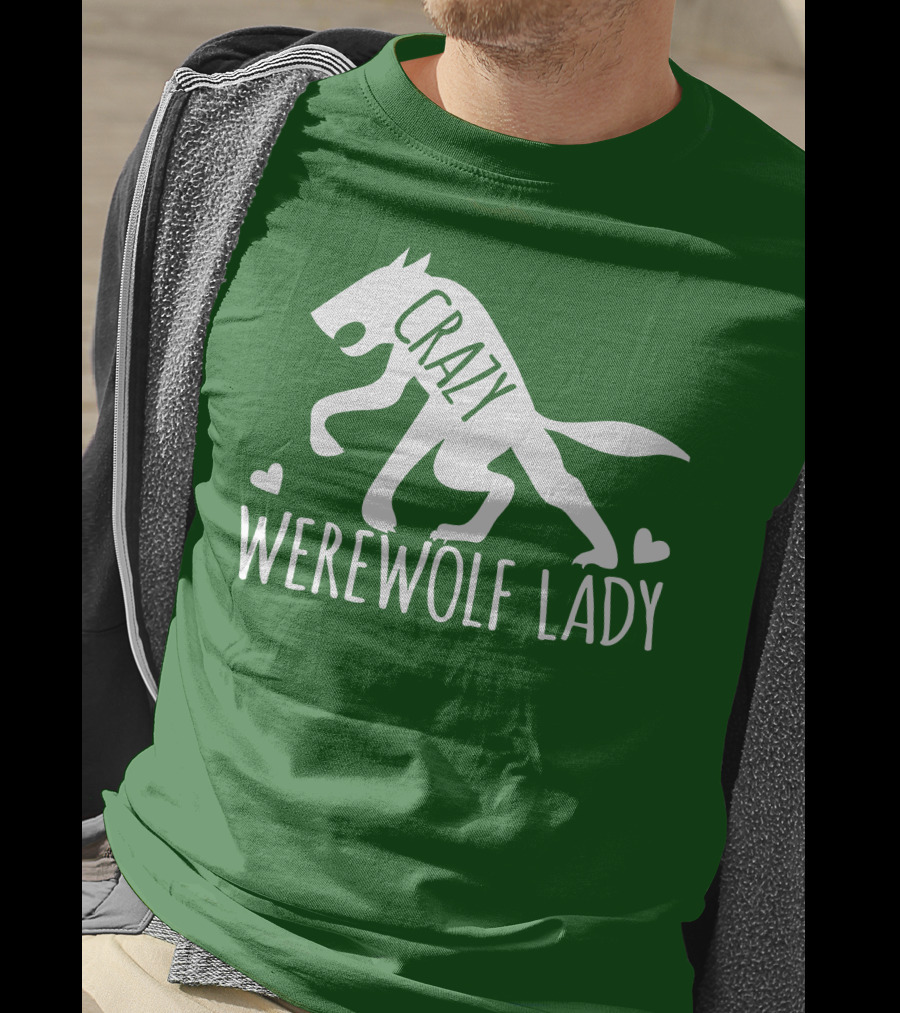 Crazy Werewolf Lady Hearts T-Shirt