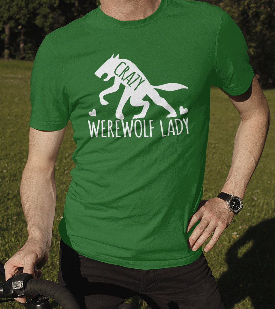 Crazy Werewolf Lady Hearts T-Shirt