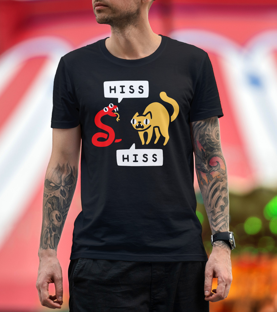 Hissy Fit Hiss Snake and Cat Conversation T-Shirt