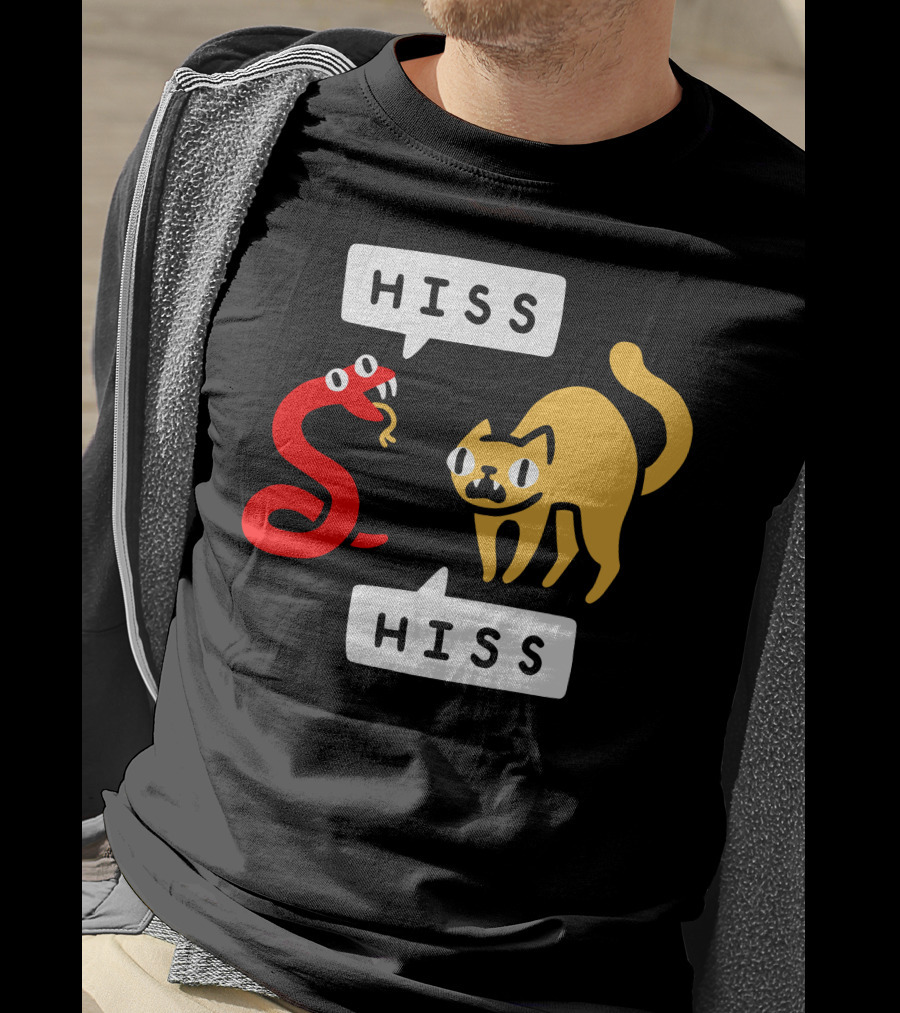 Hissy Fit Hiss Snake And Cat Conversation T-Shirt
