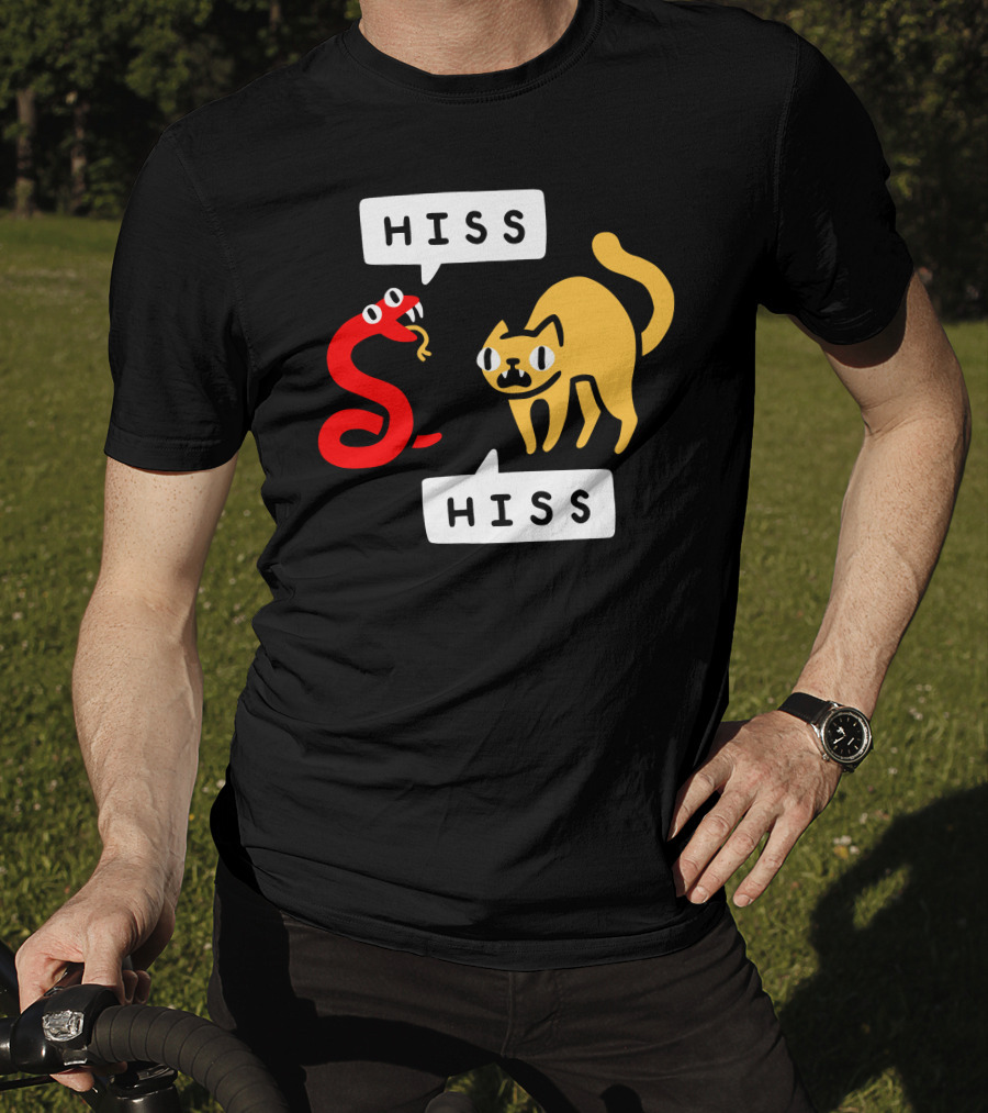 Hissy Fit Hiss Snake And Cat Conversation T-Shirt