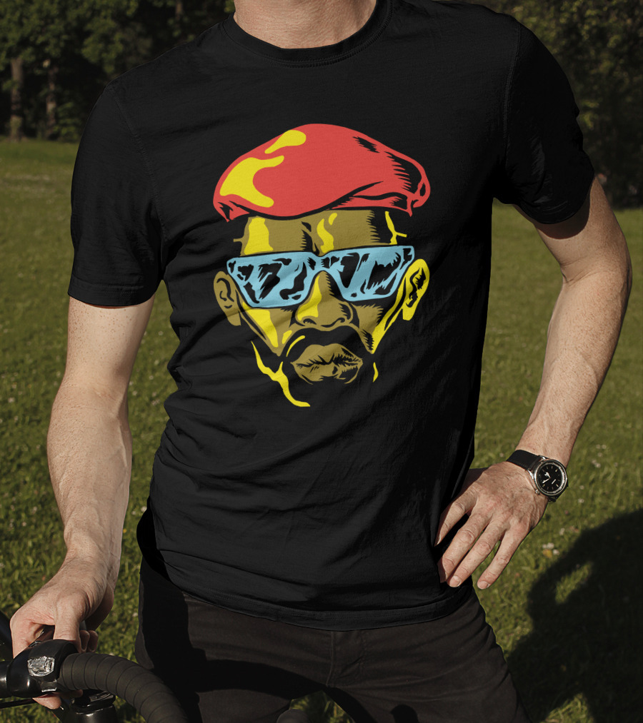 Gangsta Cool Shades Red Beret Face T-Shirt
