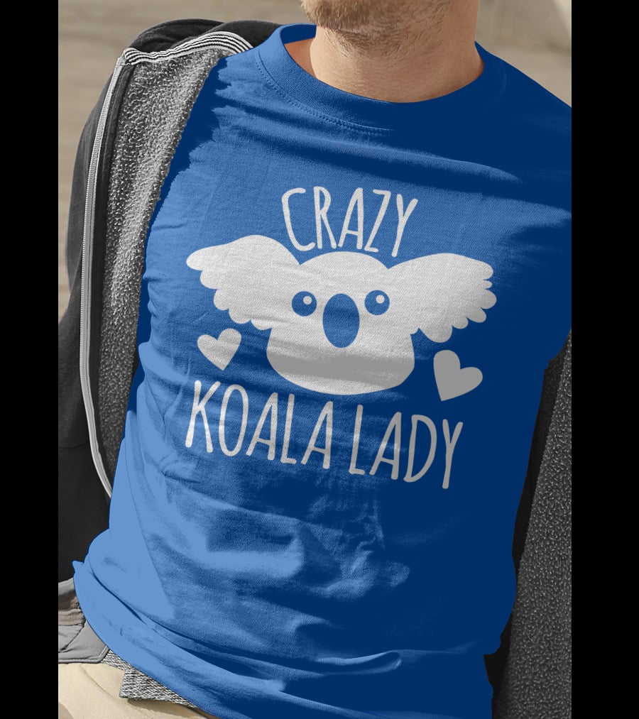 Crazy Koala Lady Cute Heart Accents T-Shirt