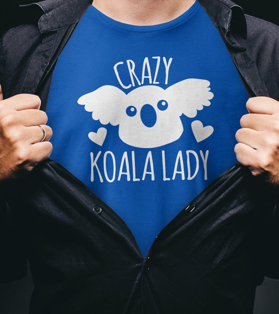 Crazy Koala Lady Cute Heart Accents T-Shirt