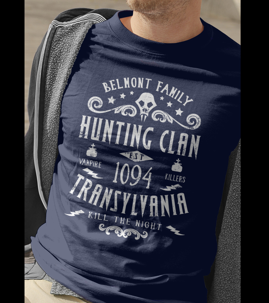 Belmont Family Hunting Clan Est 1094 Transylvania Vampire Killers Kill The Night T-Shirt