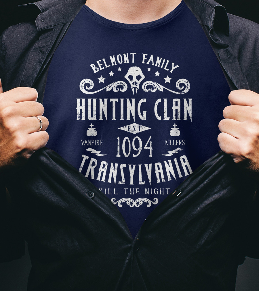 Belmont Family Hunting Clan Est 1094 Transylvania Vampire Killers Kill The Night T-Shirt