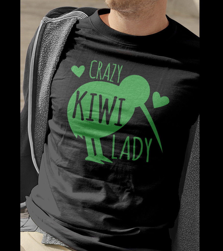 CRAZY KIWI LADY Kiwi Bird Hearts T-Shirt