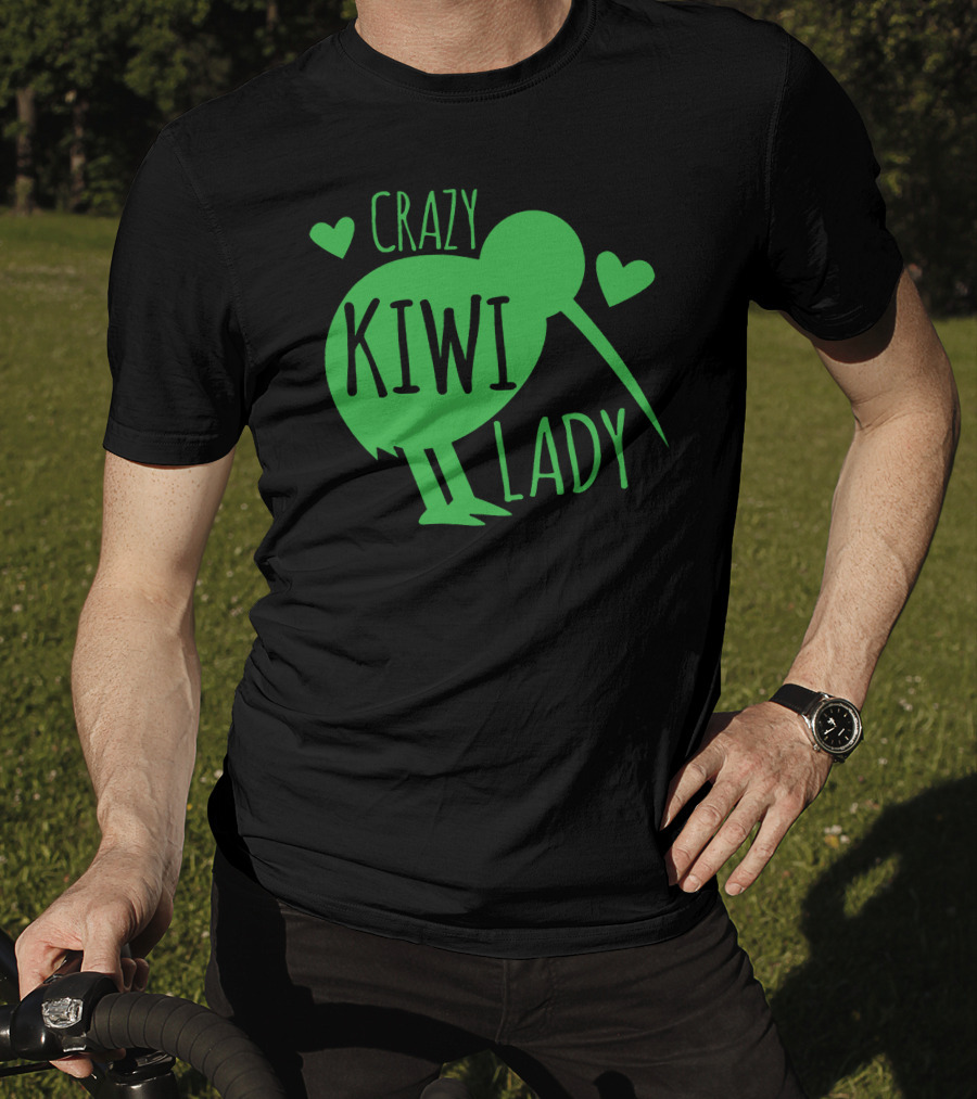 CRAZY KIWI LADY Kiwi Bird Hearts T-Shirt