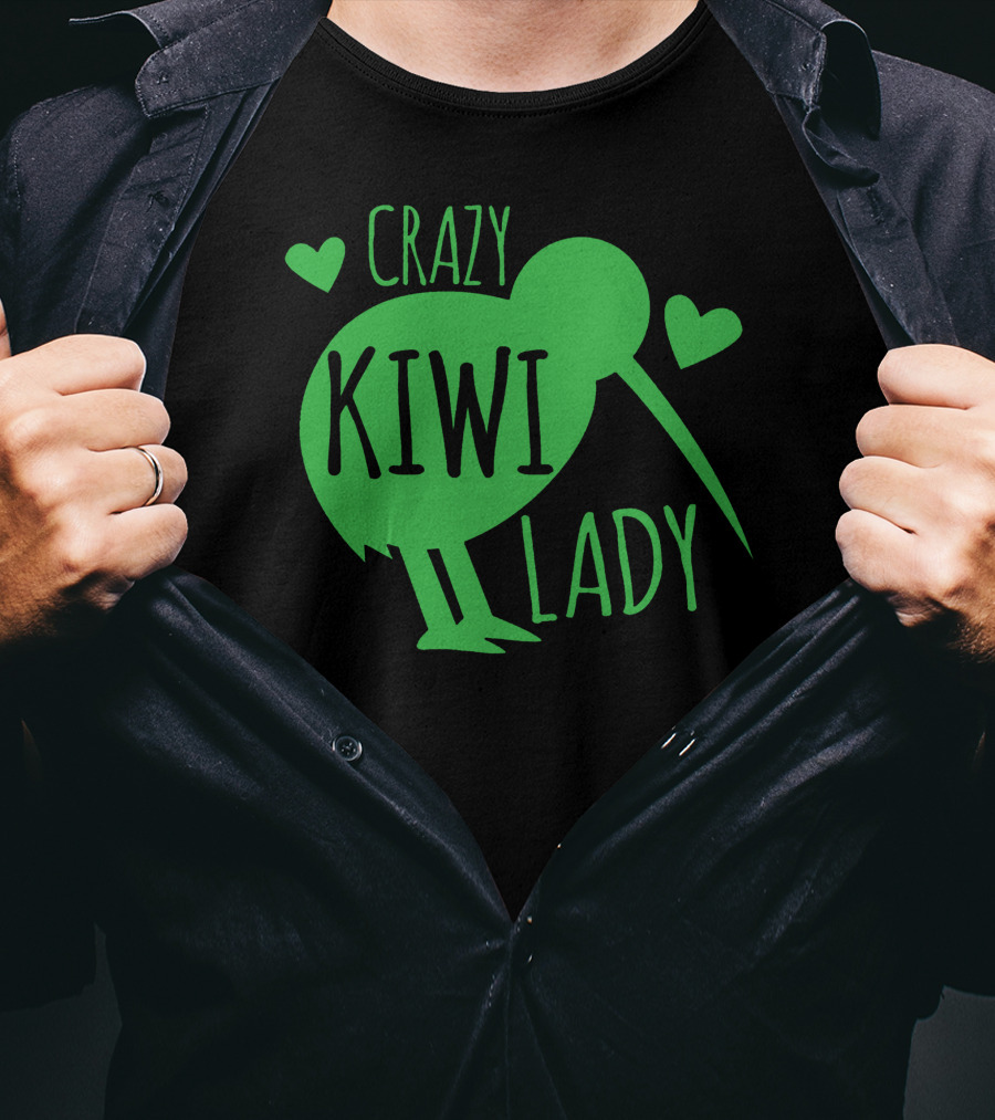 CRAZY KIWI LADY Kiwi Bird Hearts T-Shirt