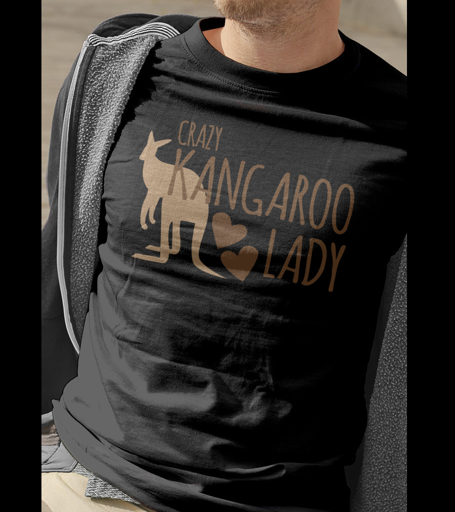 CRAZY KANGAROO LADY Kangaroo Hearts T-Shirt