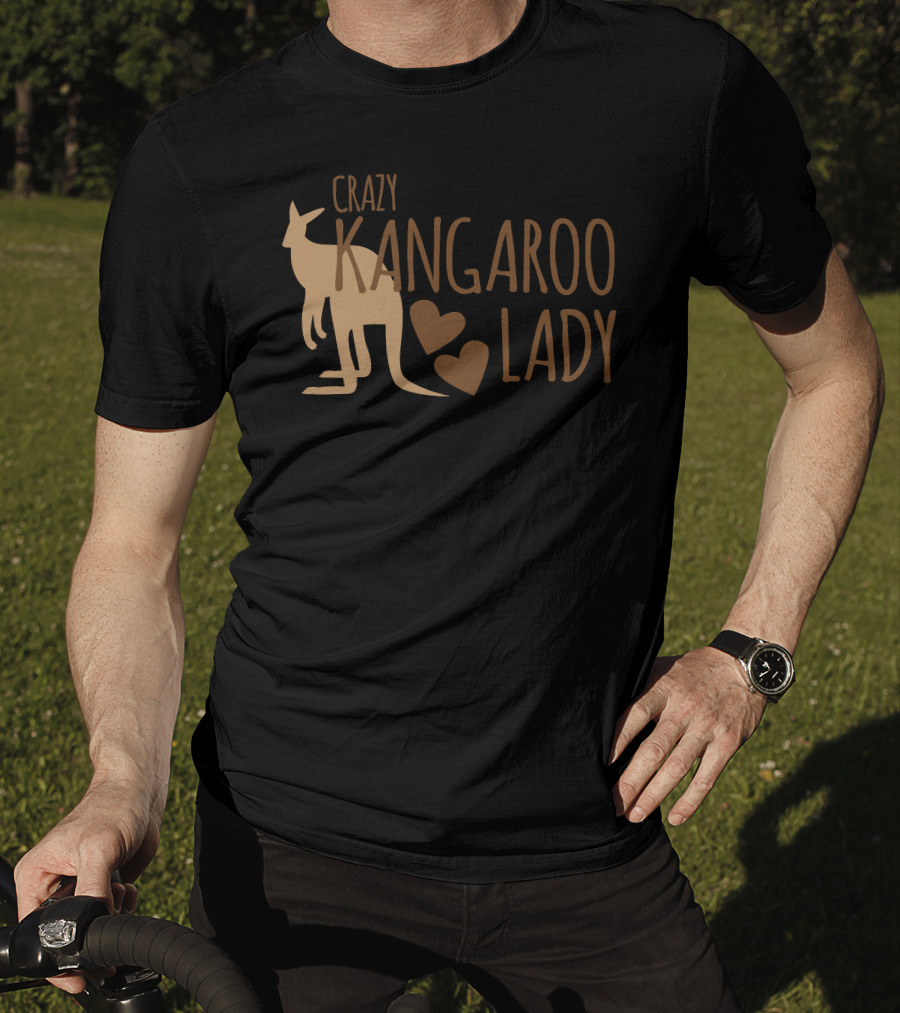 CRAZY KANGAROO LADY Kangaroo Hearts T-Shirt