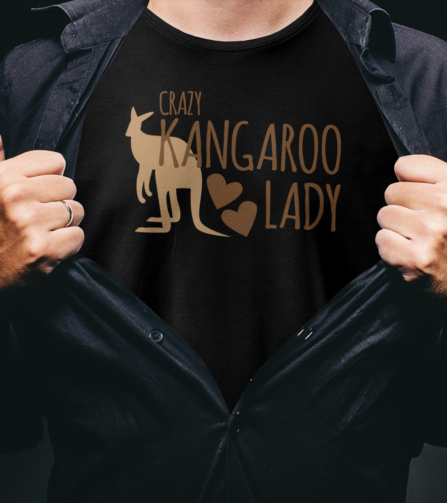 CRAZY KANGAROO LADY Kangaroo Hearts T-Shirt