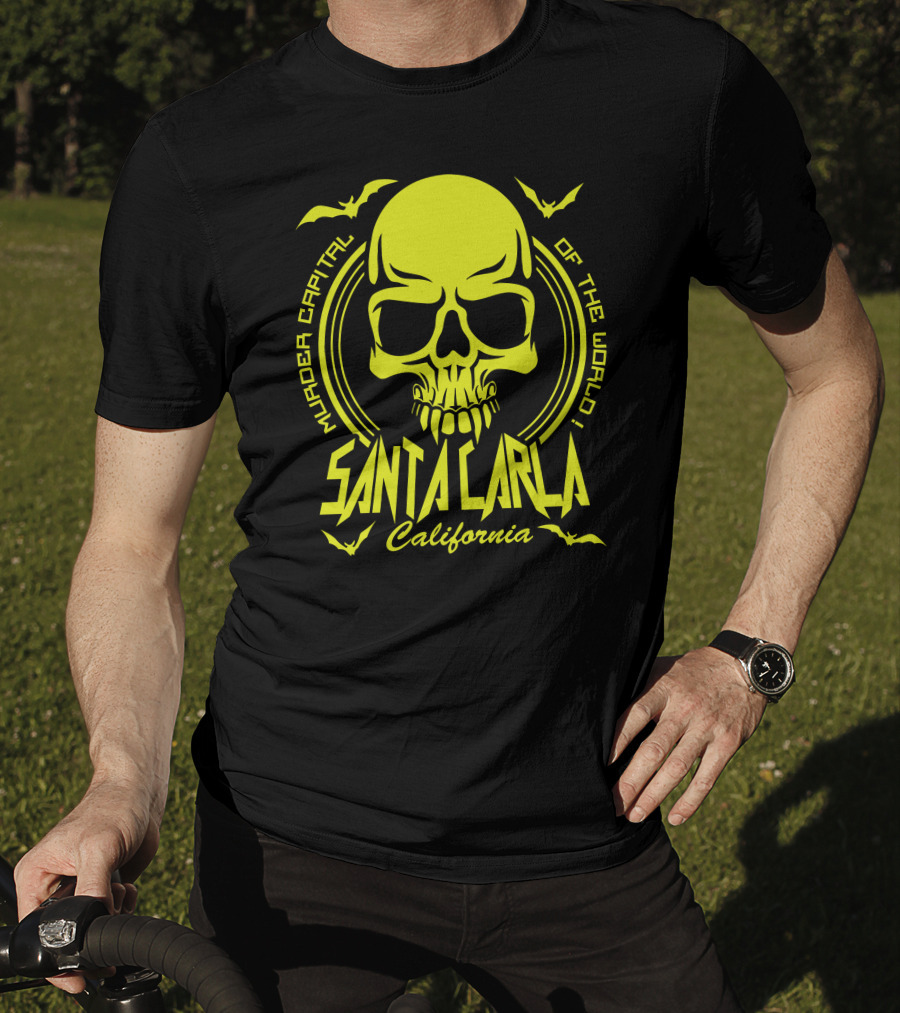 Santa Carla California Murder Capital Of The World Skull Bats T-Shirt